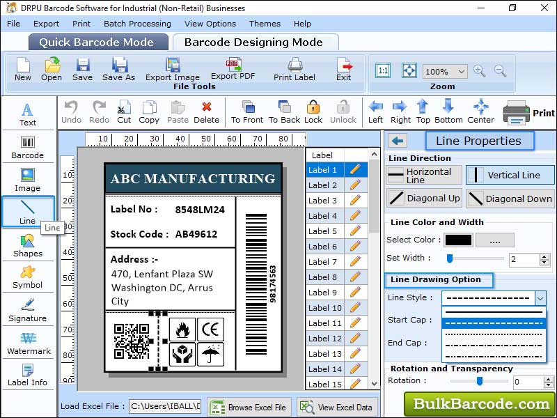 Generate Barcodes screen shot