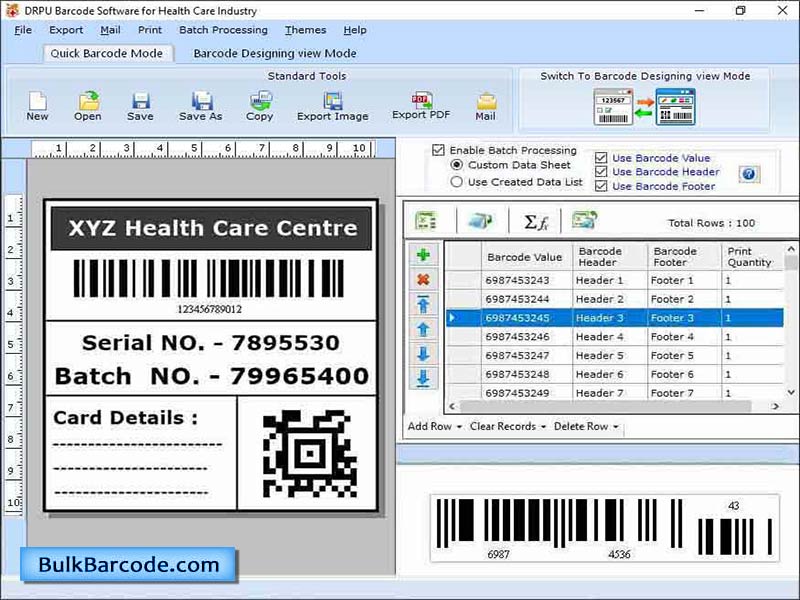 Screenshot of Healthcare Industry Barcode Maker