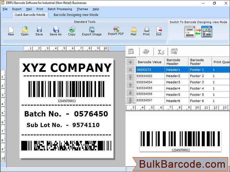 Screenshot of Warehouse Industry Barcode Software