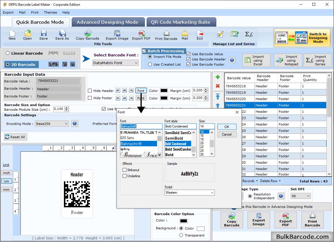 Corporate Barcode Label maker software