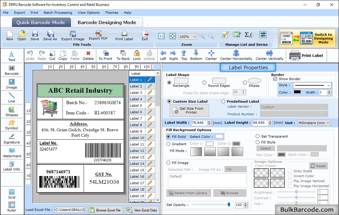Label Properties