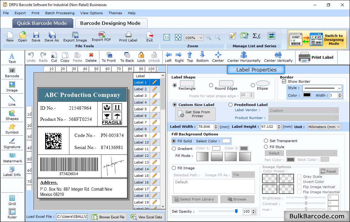 Label Properties