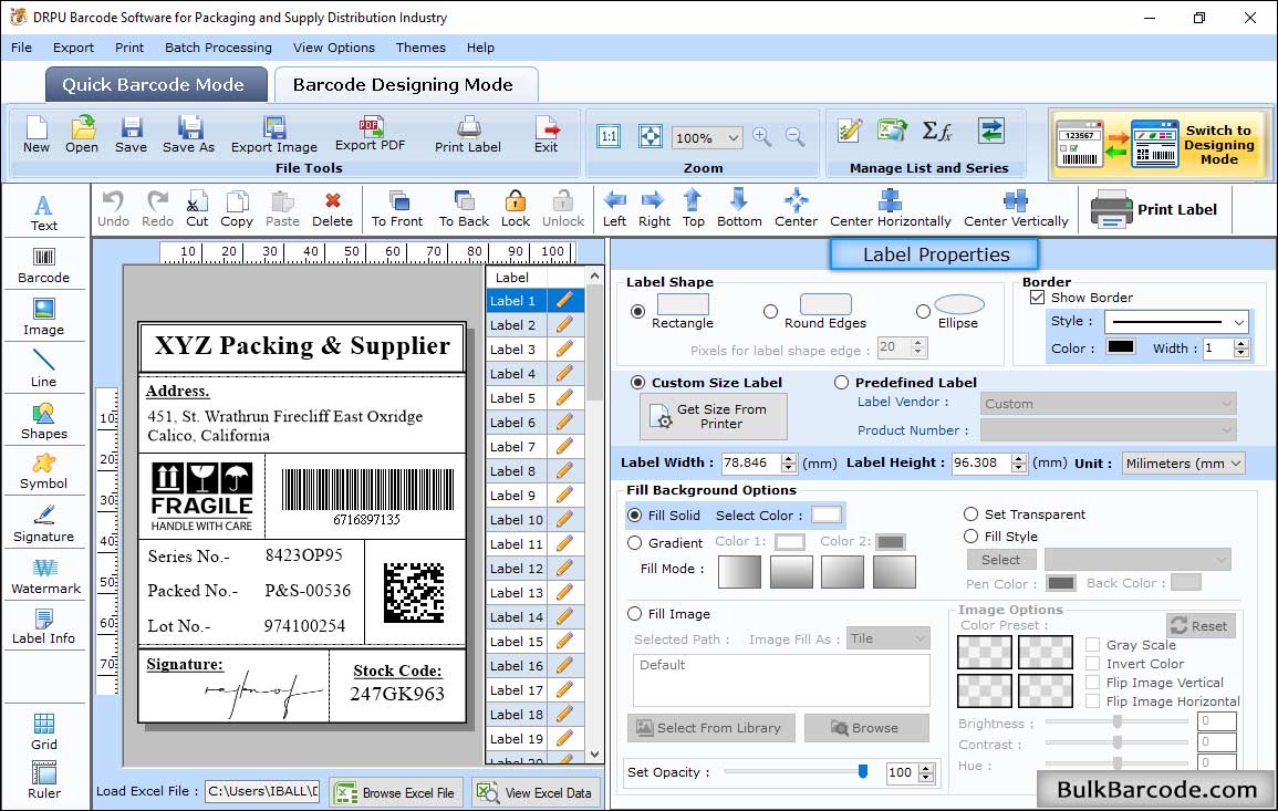 Label Properties